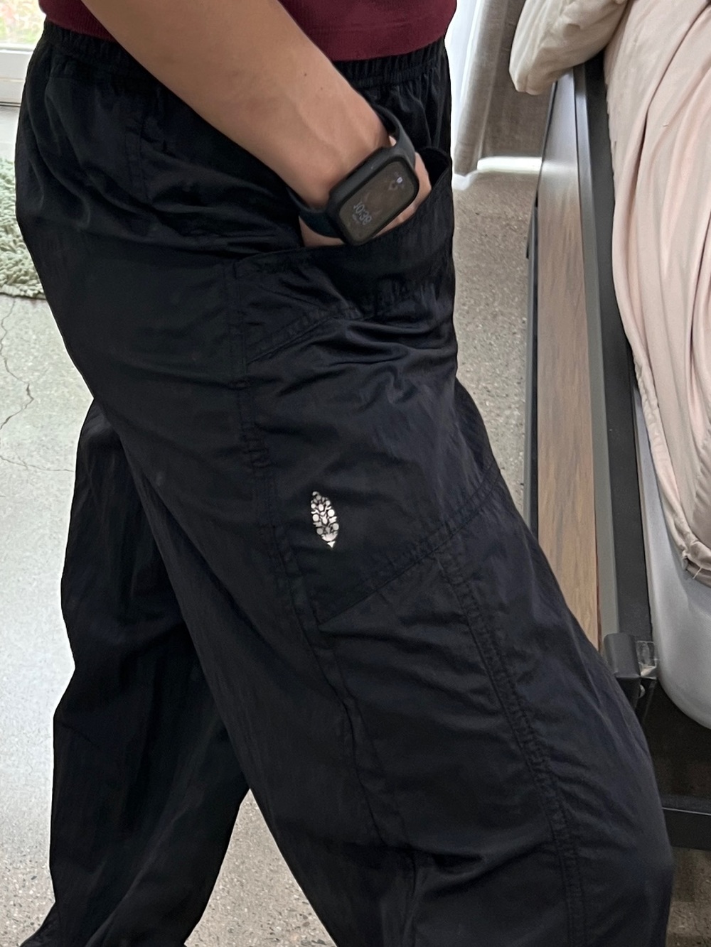 Fp movement S Black Wide-Leg Track Pants - Elastic Waist - Picture 2 of 10